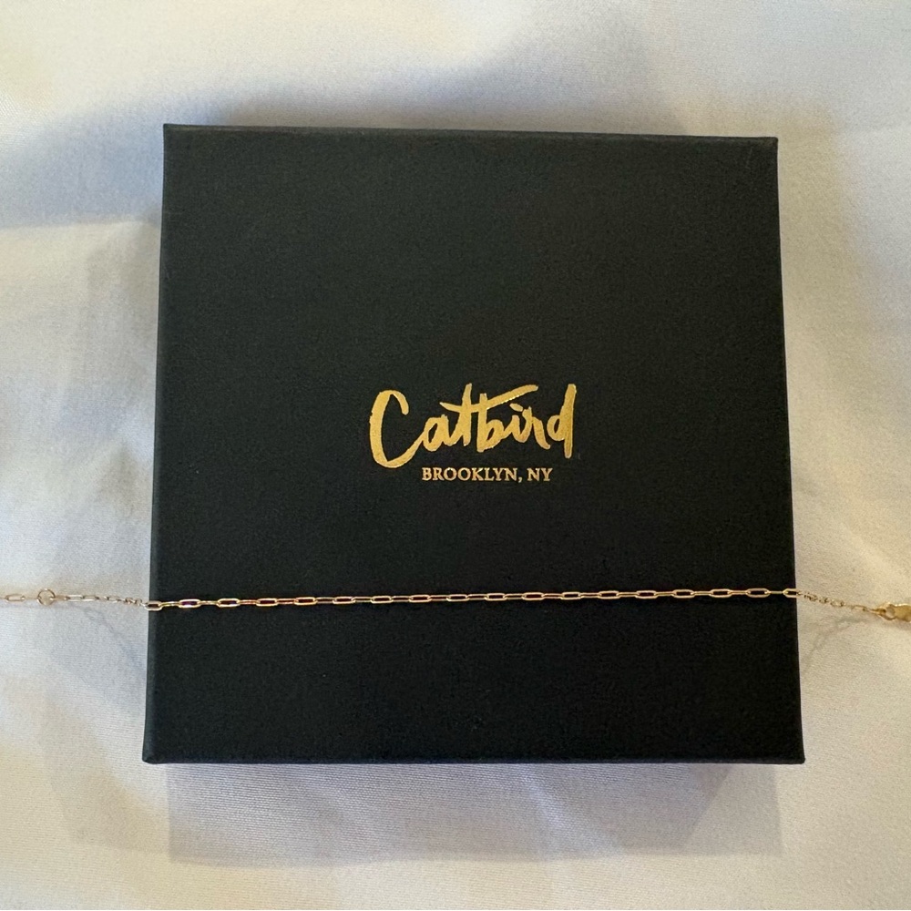 Catbird “Petite 1976” 14k Solid Gold Paperclip Bracelet